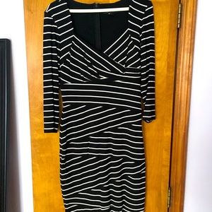 Striped WHBM body-con sheath dress